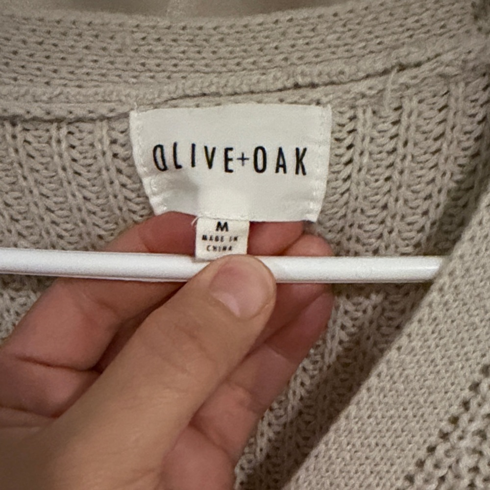 Olive & Oak Women's Colorblock Cardigan - Cream, Brown, Tan you can add a belt - Picture 3 of 8